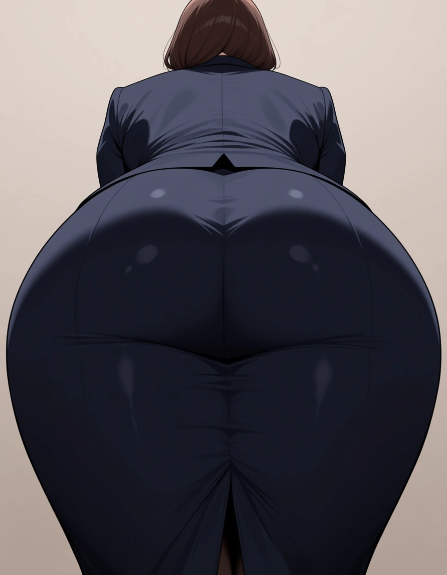 plump mature_female ass_focus formal_clothes, hentai_studio_quality
