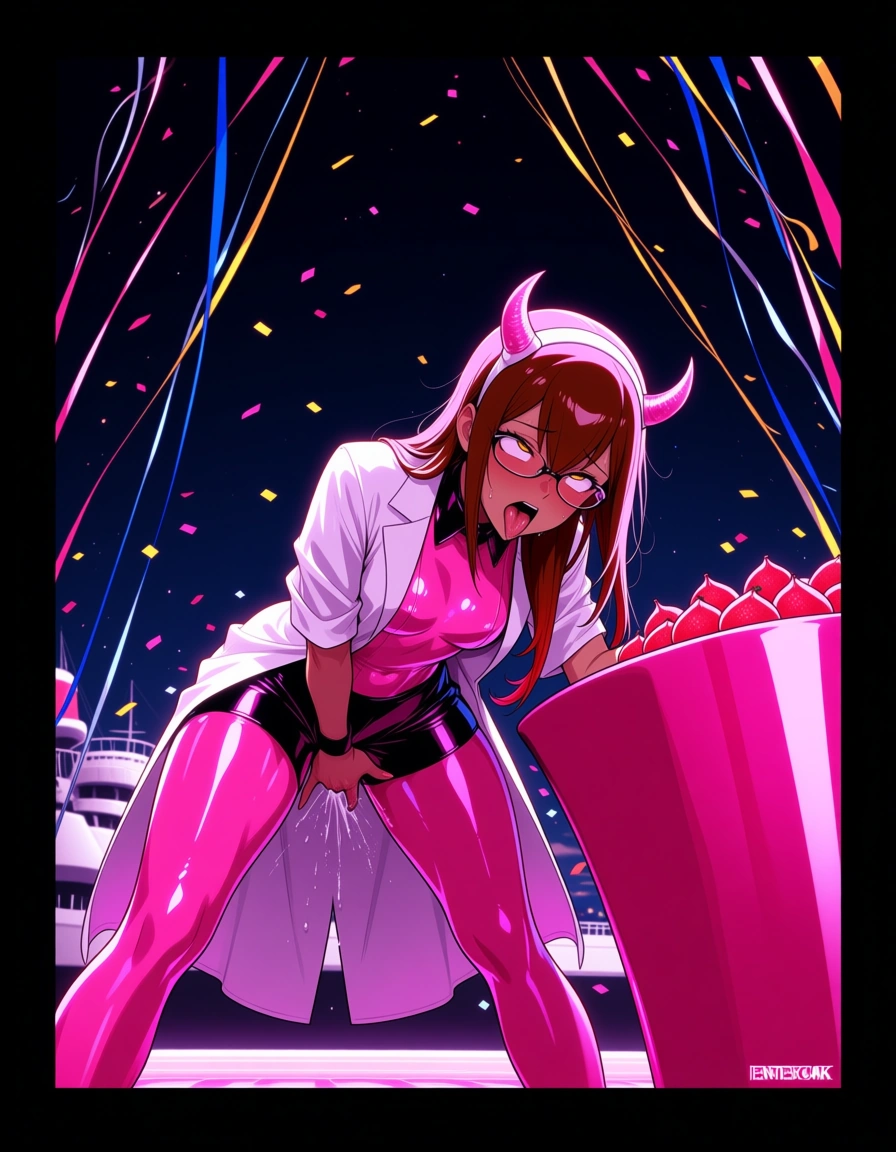glasses, short sleeves, spread legs, night, hyperrealistic, nervous_sweating, shiny_skin, best quality, polished, demon girl, dark-skinned female, sleeveless, creampie, sky, intense passion, vivid anime colors, homestuck, monochrome, cinematic photo, 8k, 1other, brown hair, shorts, bent over, picture_frame, professional photo, high detail, solo, mspaintadventures, white_background, white_hair, white_dress, fake_horns, lab_coat, confetti, watercraft, fingering, @makise_kurisu, hentai_studio_quality, pink_latex_suit, princess_carry, anal_object_insertion, playboy_bunny, holding_fruit, ahegao, hentai_studio_quality