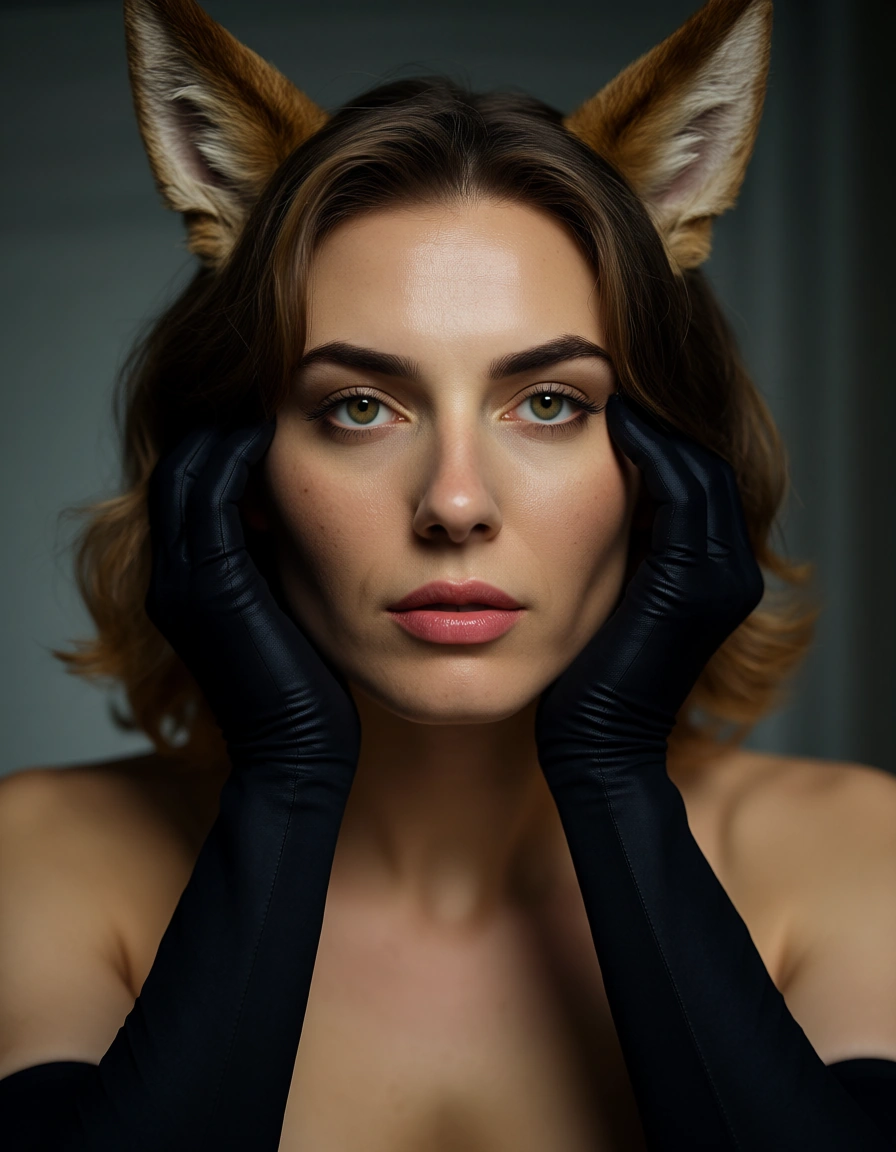 sharp focus, 8k uhd, 1boy, animal ears, elbow gloves, creampie, portrait, natural skin texture, score_9, score_8, candid photo, realistic skin texture, visible skin pores, film grain, depth of field