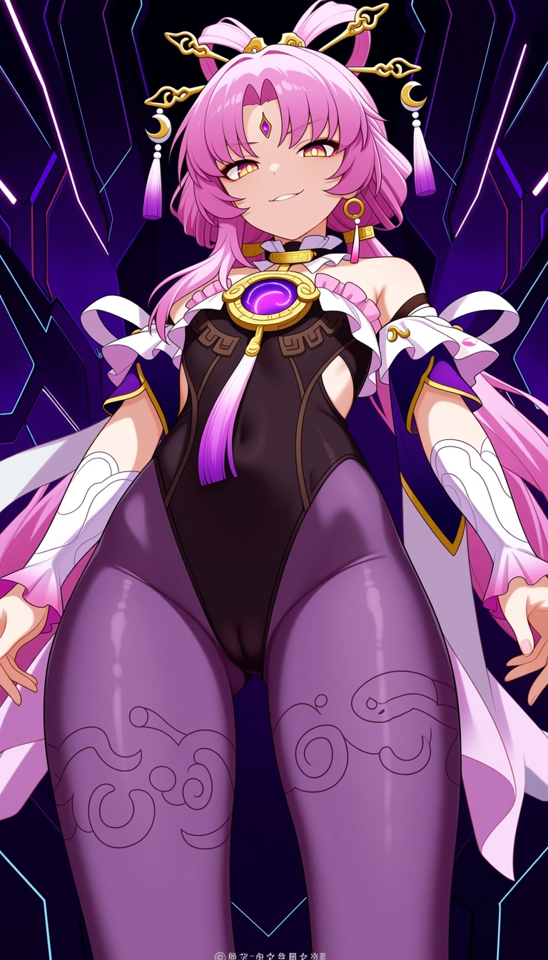 Masterpiece,1girl, Fu Xuan from Honkai Star Rail, cameltoe, Determinated Smile, Tech Corridor background, hentai_studio_quality, hentai_studio_quality, hentai_studio_quality, hentai_studio_quality, hentai_studio_quality, hentai_studio_quality, hentai_studio_quality