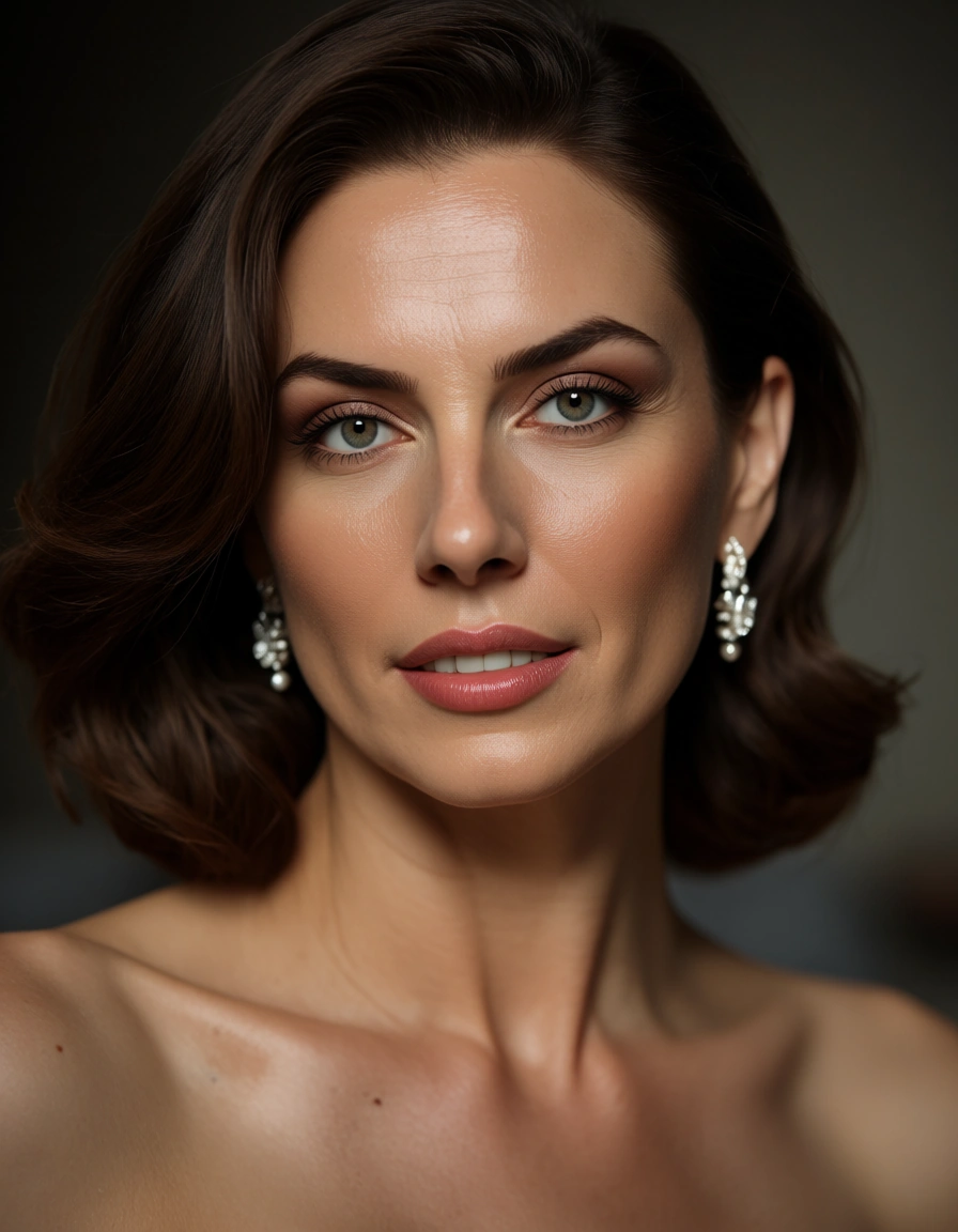 studio quality, sharp focus, mature female, earrings, facesitting, 8k uhd photo, score_9, score_8, candid photo, realistic skin texture, visible skin pores, film grain, depth of field