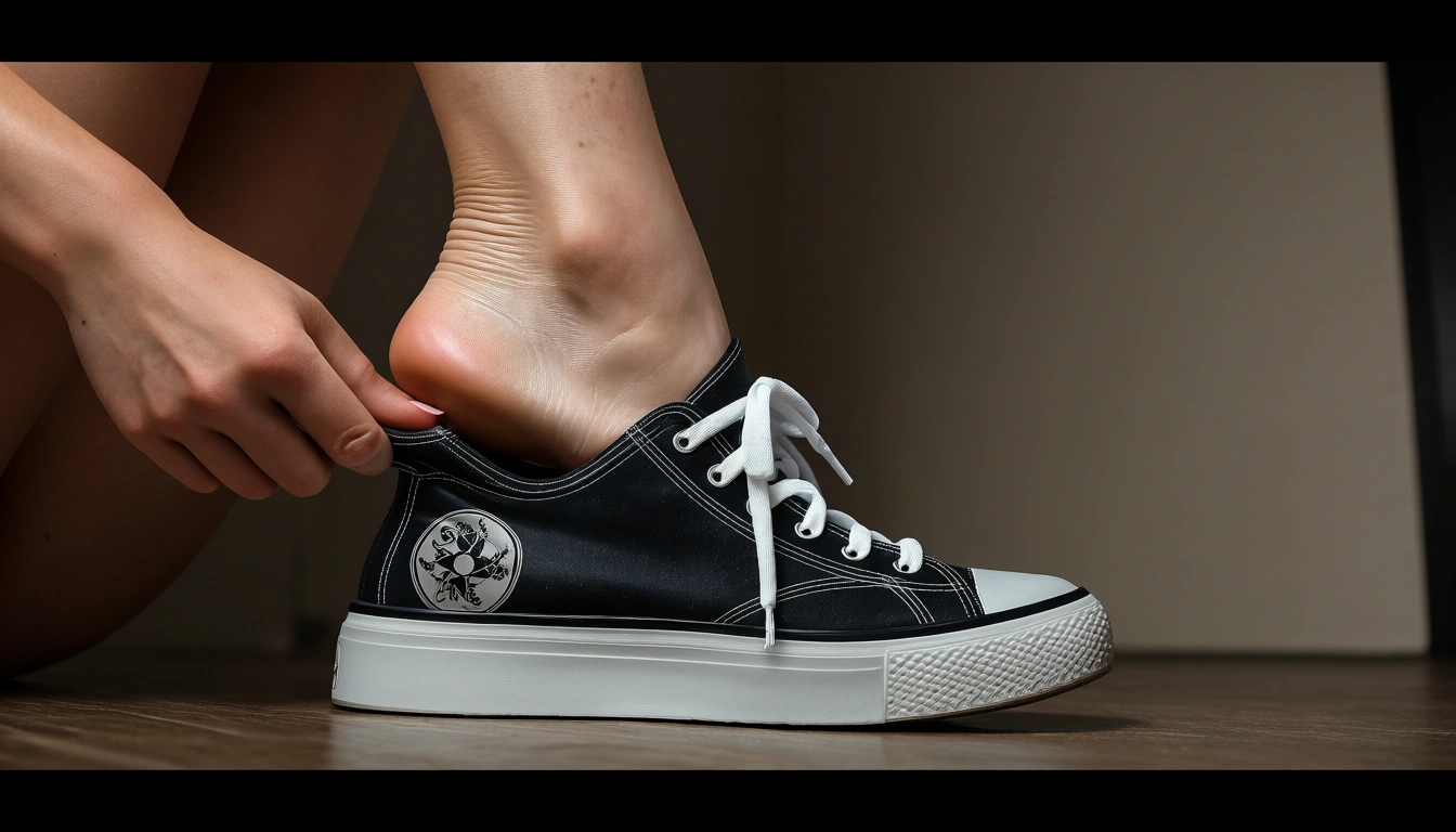 highly detailed, natural lighting, from_below , bunny girl, hair pull, platform sneaker footwear, focus on shoejob, 8k uhd photo