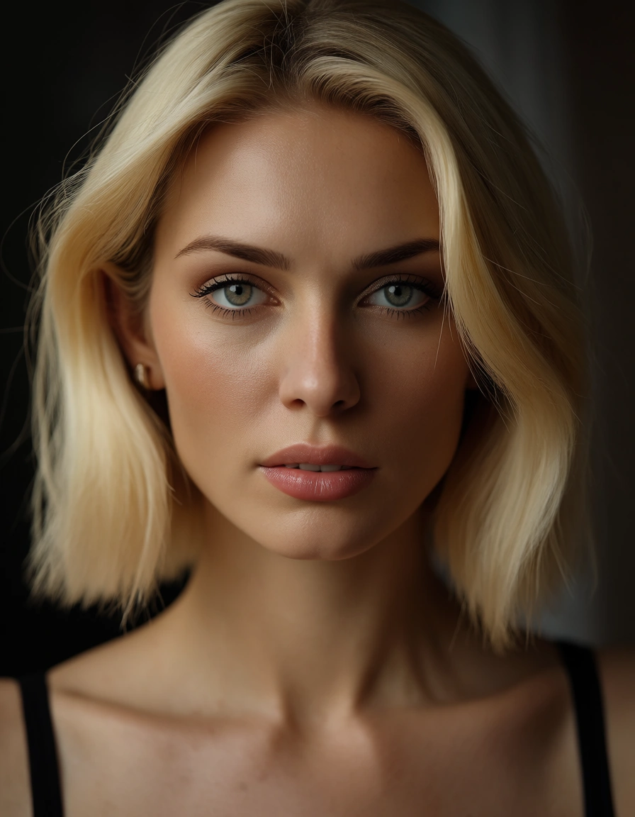 Perfect petite 18 year old blonde, score_9, score_8, candid photo, realistic skin texture, visible skin pores, film grain, depth of field