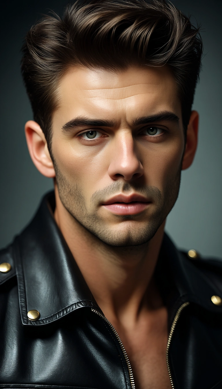 effeminate gay man in leather