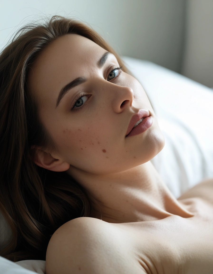 score_9, score_8, @2025, @candid photo, (amateur photography:1.2), (realistic skin texture:1.4), visible skin pores, skin blemishes, goosebumps, natural skin, soft natural lighting, (depth of field), film grain, ultra HD, lifelike, 19,  fully nude, soft lighting, 8k uhd photo