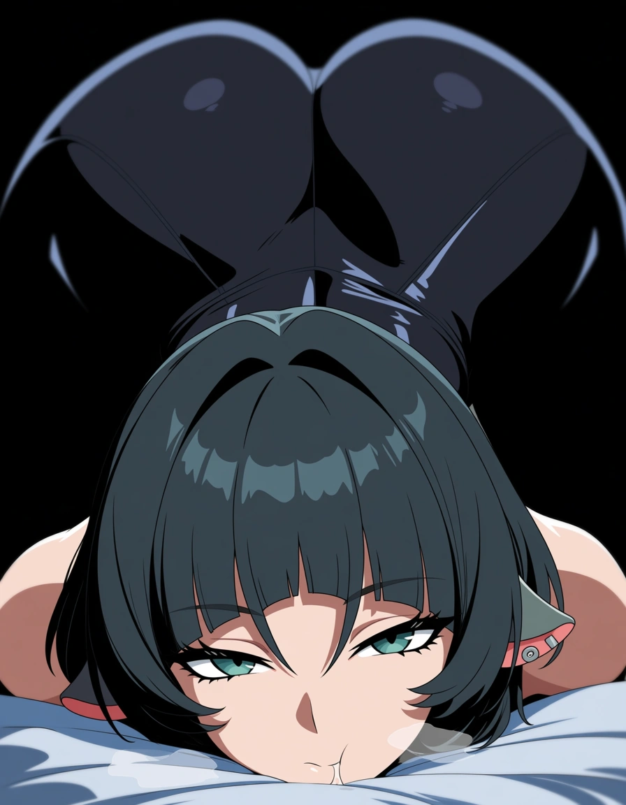 masterpiece, best quality,amazing quality, 8K Quality, very aesthetic, ultra detailed, absurdres, (masterpiece), best quality, perfect body, perfect face, solo, 1person
Jane Doe from Zenless Zone Zero, large ass, large breast, pout
hard cel-shading with sharp edges, no gradients, expressive stylized anime eyes with thick upper eyelashes, sharp and angular clothing folds, highly detailed foreground character, completely blurred and out of focus simple background, aesthetic depth of field,
Clothed, canon outfit, nipples, comics lineart, comics shadow, Opaque colors, in bed, seductive eyes, outercourse, femdom, saliva, steam, front view, ass, ass_focus, top-down_bottom-up, dominant_female, (anime style:1.3), 2d, anime screencap, cel shading, flat color, @00osamio00