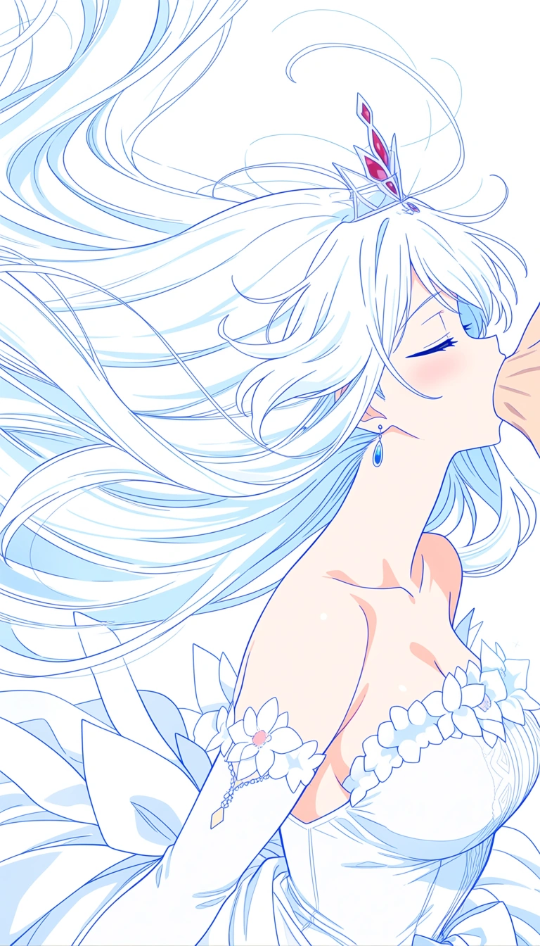 ultra detailed, sharp focus, princess, floating hair, flower, deepthroat, manga aesthetic