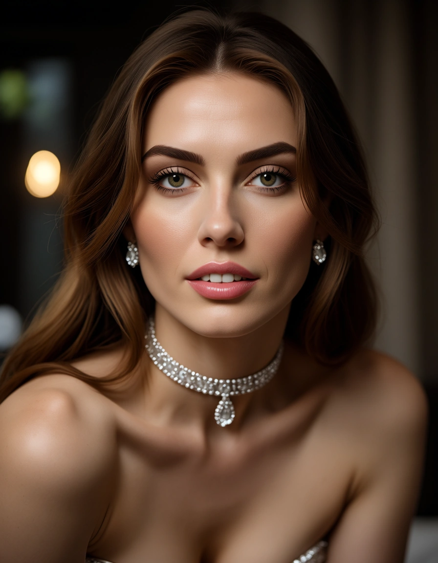 ultra HD, lifelike, princess, choker, doggy style, rim light, studio photo, score_9, score_8, candid photo, realistic skin texture, visible skin pores, film grain, depth of field