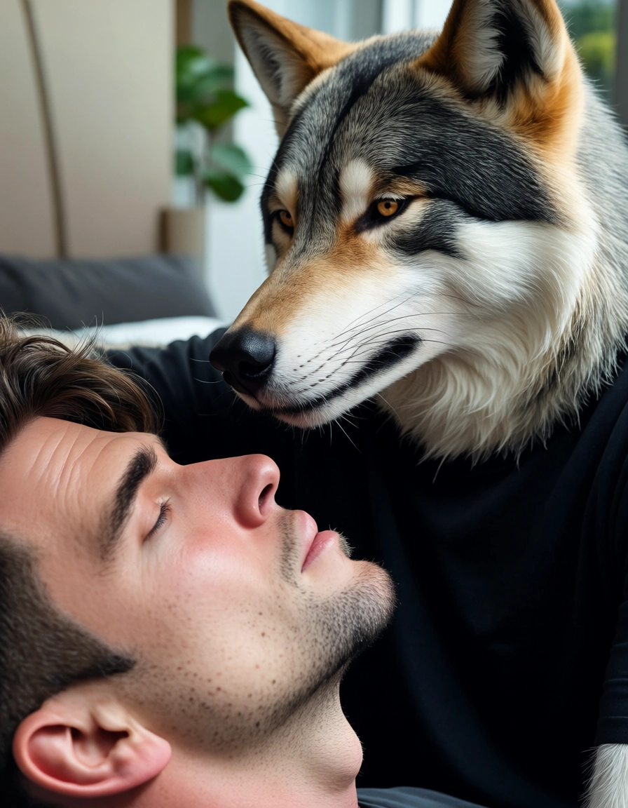 score_9, score_8, @2025, @candid photo, (amateur photography:1.2), (realistic skin texture:1.4), visible skin pores, skin blemishes, goosebumps, natural skin, soft natural lighting, (depth of field), film grain, wolf furry getting dicked down by other wolf furry, both men
