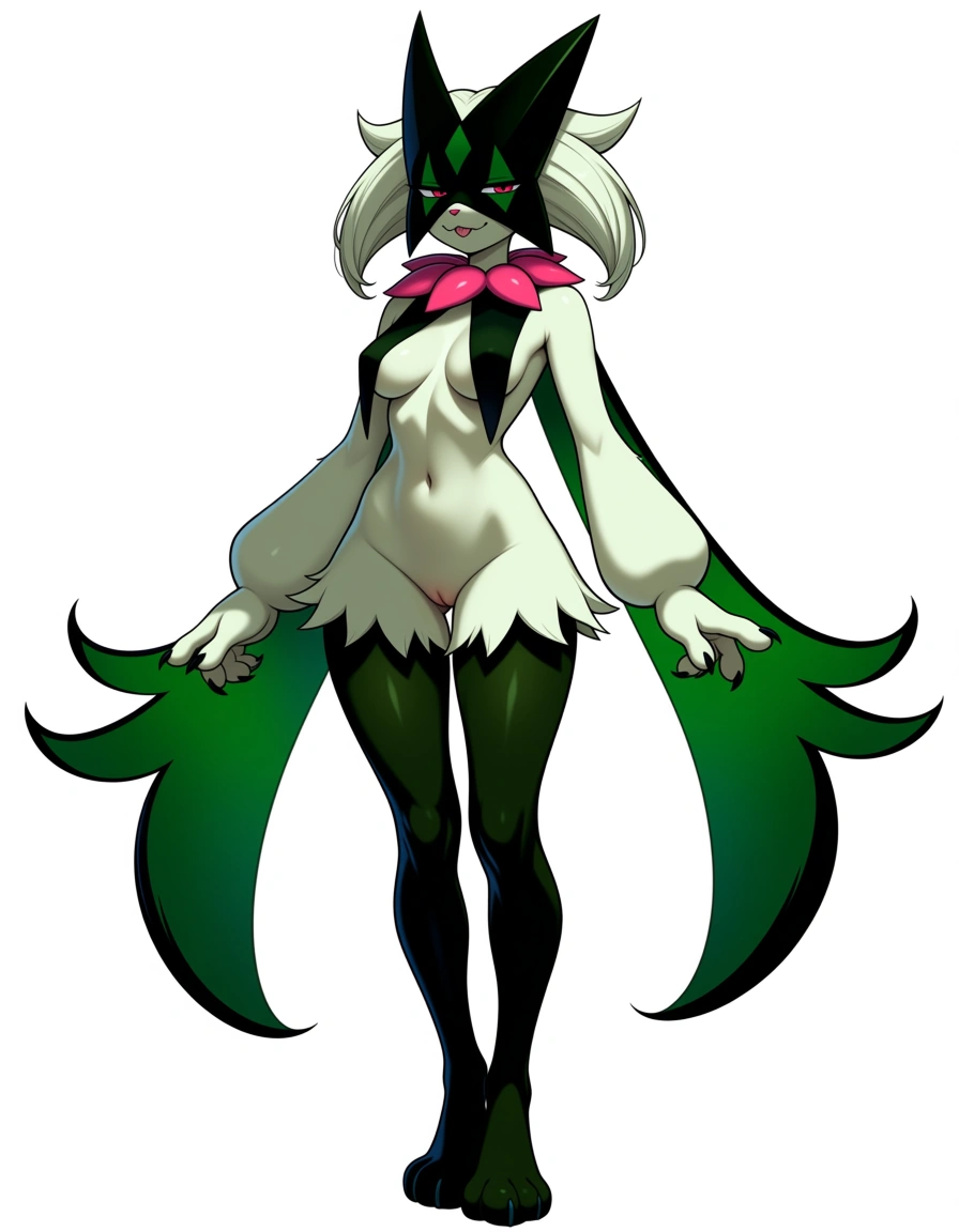 akairiot_artstyle, @meowscarada, 1girl, solo, naughty_face, nude, full_body, standing, looking_at_viewer, facing_viewer, hentai_studio_quality