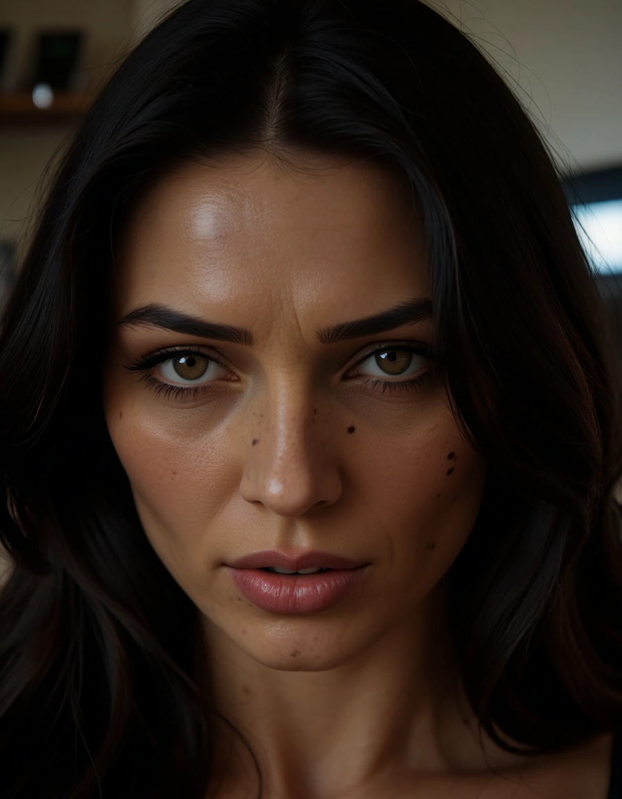 Indian girl face fucked, score_9, score_8, amateur photo, phone snapshot, realistic skin texture, skin blemishes, soft indoor lighting