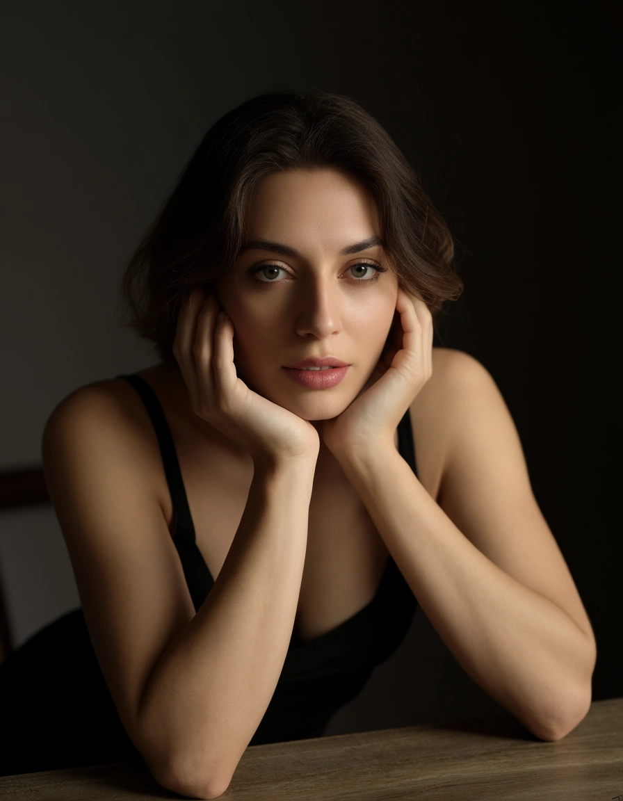studio quality, sharp focus, 1boy, skindentation, dress, presenting, table, backlit, photorealistic, score_9, score_8, candid photo, realistic skin texture, visible skin pores, film grain, depth of field