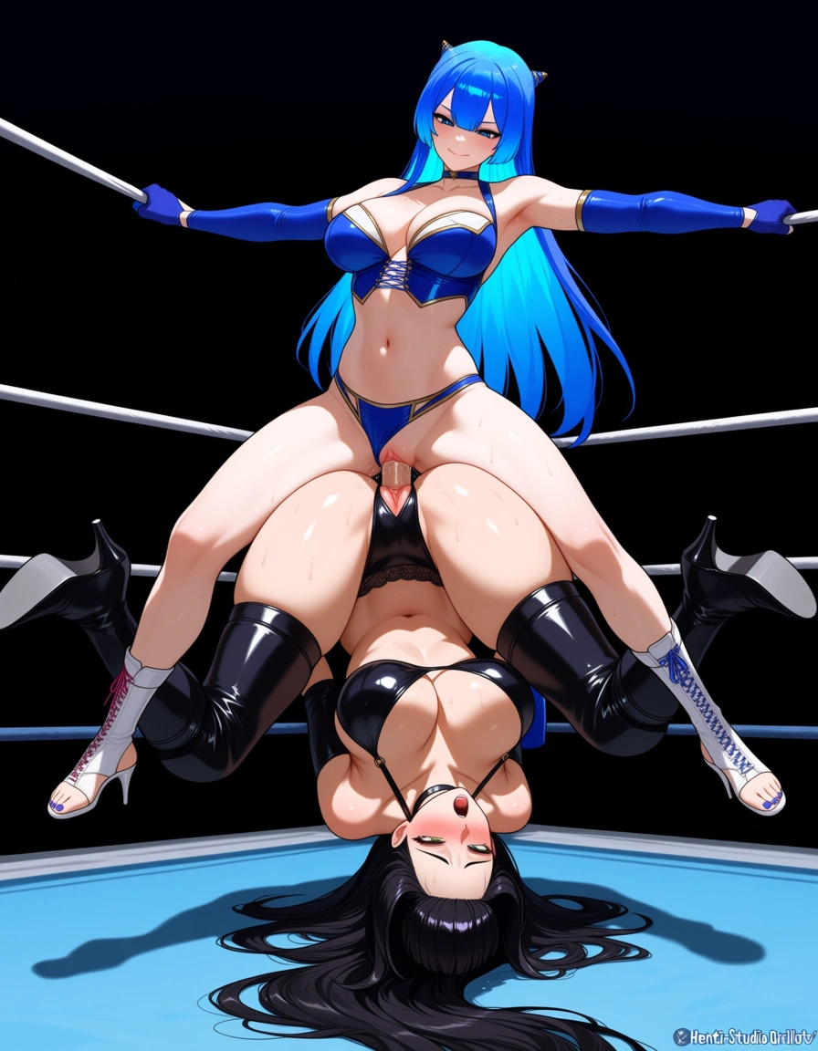 2girls , bao_the_whale_(vtuber) blue_hair , @nico_robin , wrestling , wrestling_ring , strapon , orgasm , pussy_juice , defeated, yuri , sex, hentai_studio_quality, hentai_studio_quality, hentai_studio_quality, hentai_studio_quality, hentai_studio_quality
