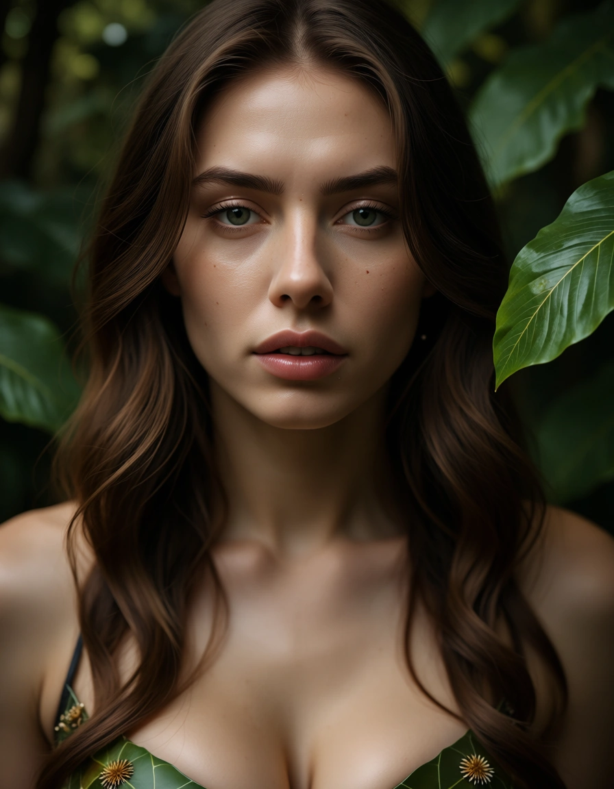 highly detailed, natural lighting, 1other, creampie, cleavage, leaf, 8k uhd photo, score_9, score_8, candid photo, realistic skin texture, visible skin pores, film grain, depth of field