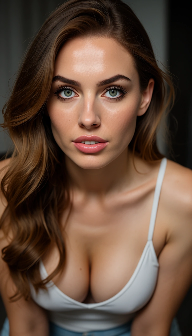 studio quality, sharp focus, 1girl, cleavage, alternate costume, creampie,  eyelashes hyperrealistic