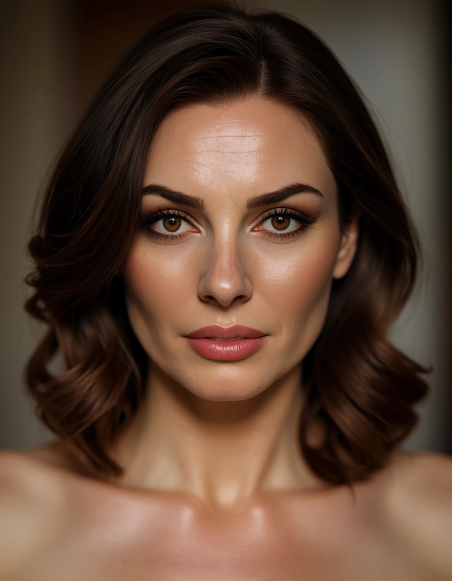 sharp focus, 8k uhd, mature female, brunette, doggy style, brown eyes lifelike render, score_9, score_8, candid photo, realistic skin texture, visible skin pores, film grain, depth of field