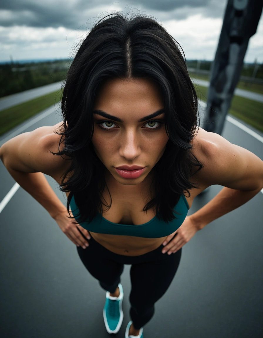 dslr, film grain, photorealistic, 2boys, hand on own hip, shoes, seductive gaze, creampie, cloudy sky, from above leggings, score_9, score_8, candid photo, realistic skin texture, visible skin pores, film grain, depth of field