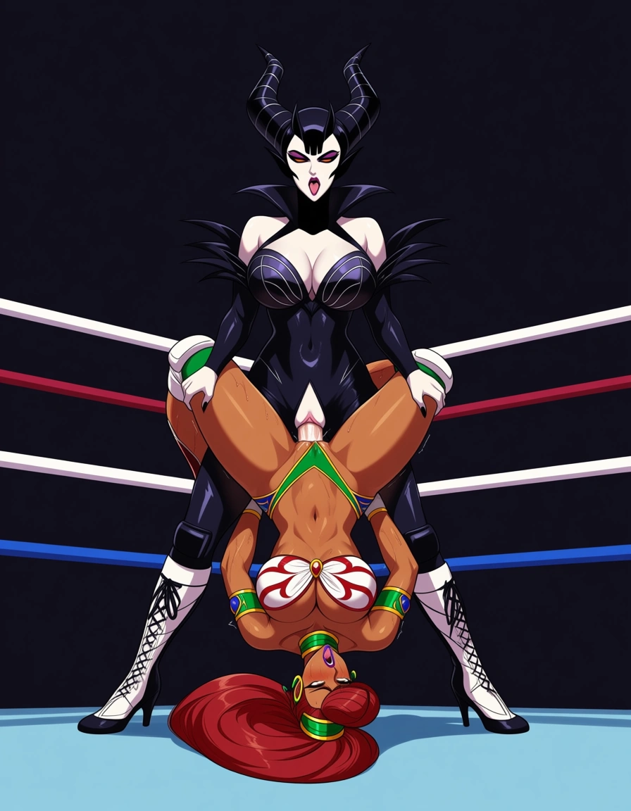 2girls_focus , maleficent , urbosa , wrestling , wrestling_ring , catfight , strapless , orgasm , ahegao , yuri , sex, pussy_juice, defeated, hentai_studio_quality, hentai_studio_quality, hentai_studio_quality, hentai_studio_quality, hentai_studio_quality
