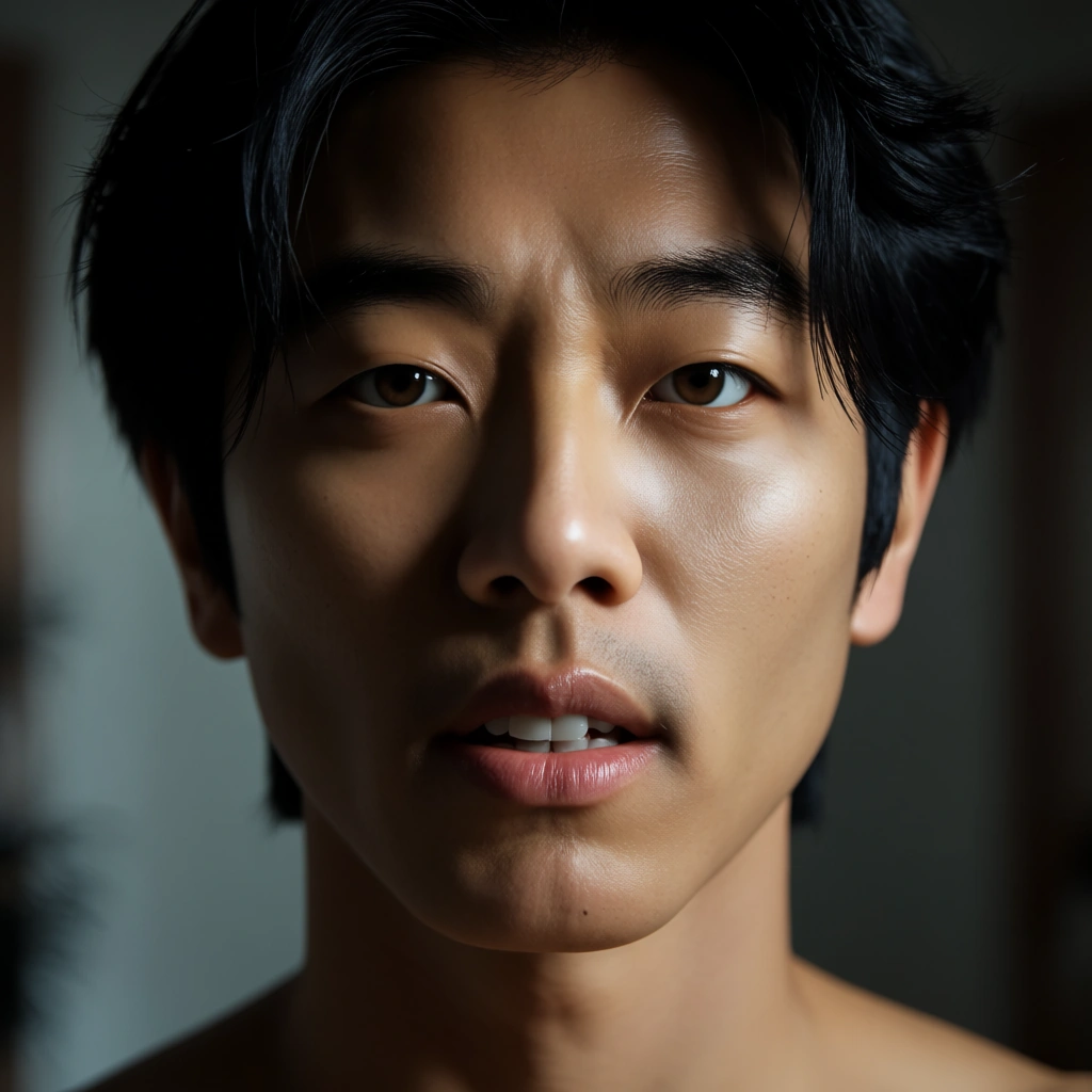 hyperrealistic, Asian male_focus  sex the camera hard and raw