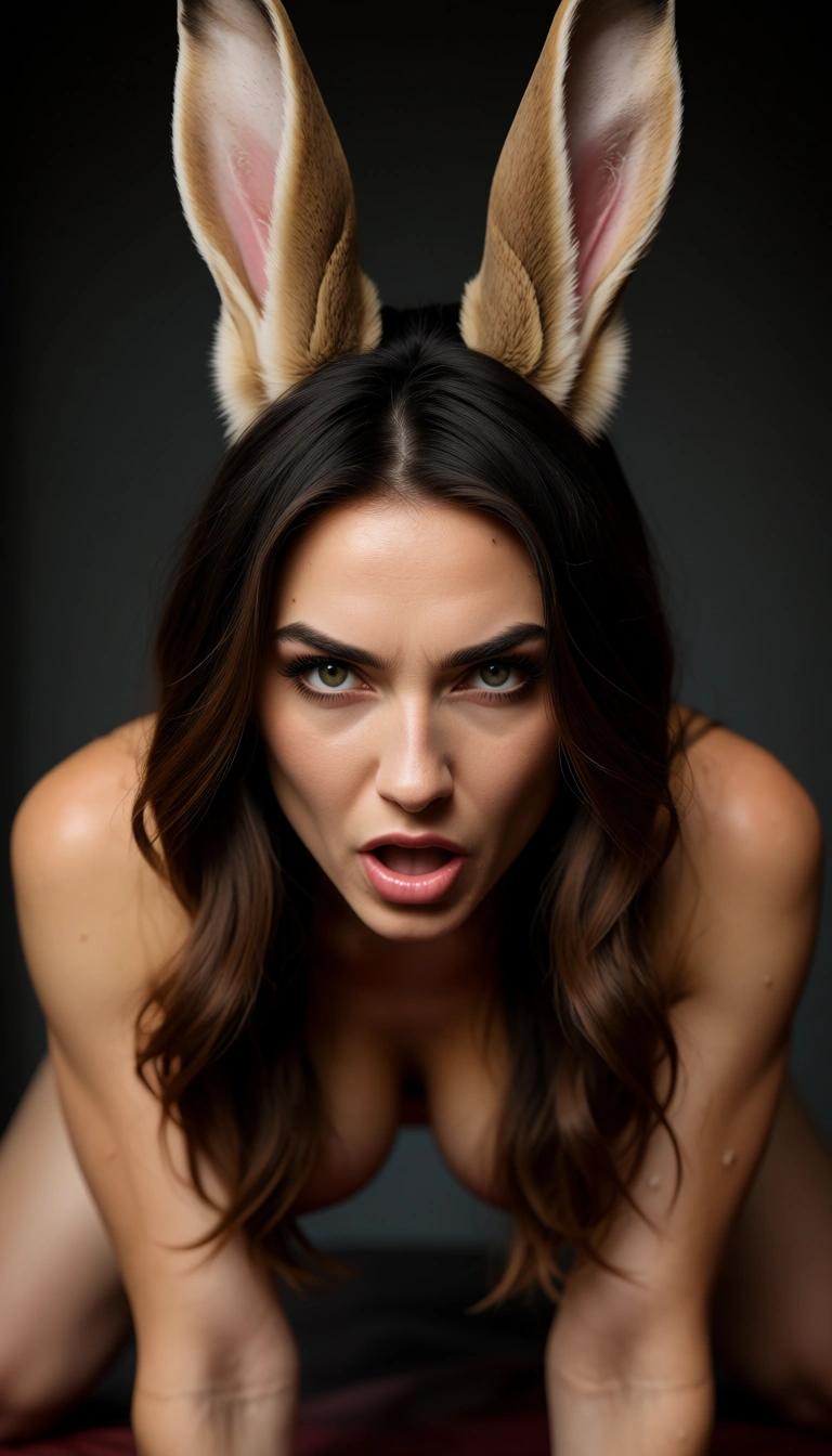 sharp focus, 8k uhd, bunny girl, intense passion, natural skin texture twerking in doggystyle