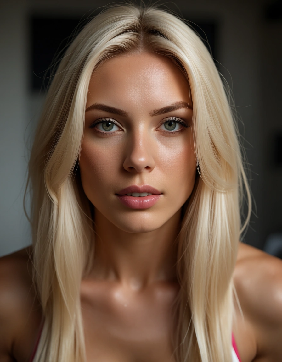 Blonde athletic twink, score_9, score_8, candid photo, realistic skin texture, visible skin pores, film grain, depth of field