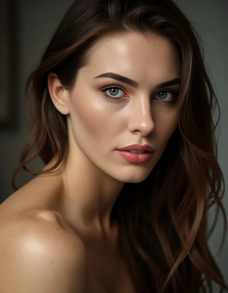 Lesbian women nude, score_9, score_8, candid photo, realistic skin texture, visible skin pores, film grain, depth of field