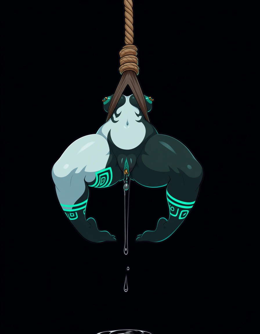 masterpiece, best quality, @midna, foot_focus, hanging on a rope, pussy_juice puddle, breasts_out, analplug, salvia, tounge out, dungeon, nipple_piercing,  pussy, pussy drip, dungeon,, hentai_studio_quality, hentai_studio_quality, hentai_studio_quality, hentai_studio_quality, hentai_studio_quality