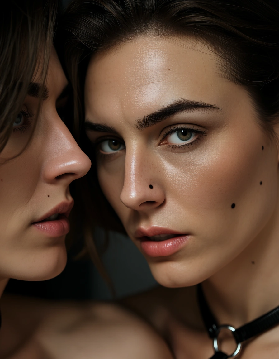 RAW photo, ultra realistic, close-up, 2boys, bondage, mole, photorealistic, score_9, score_8, candid photo, realistic skin texture, visible skin pores, film grain, depth of field