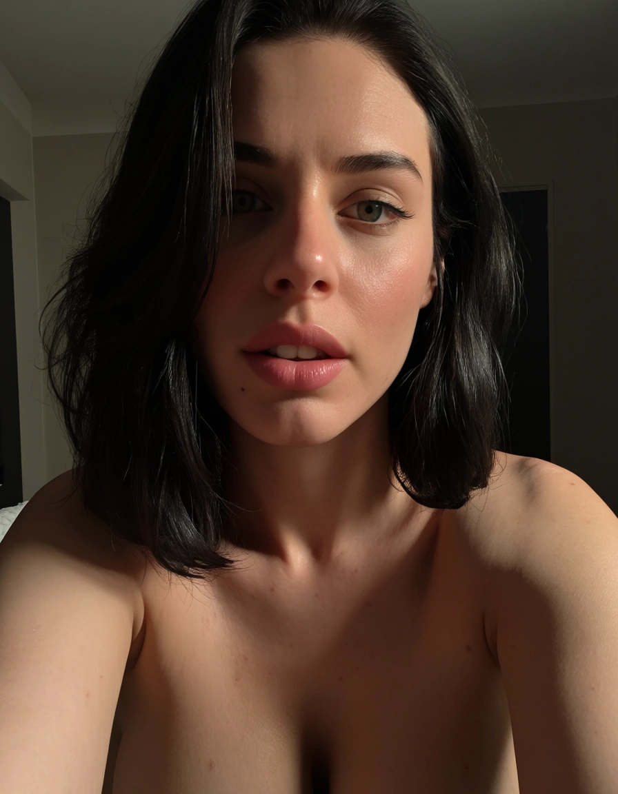 Milf, score_9, score_8, amateur photo, phone snapshot, realistic skin texture, skin blemishes, soft indoor lighting