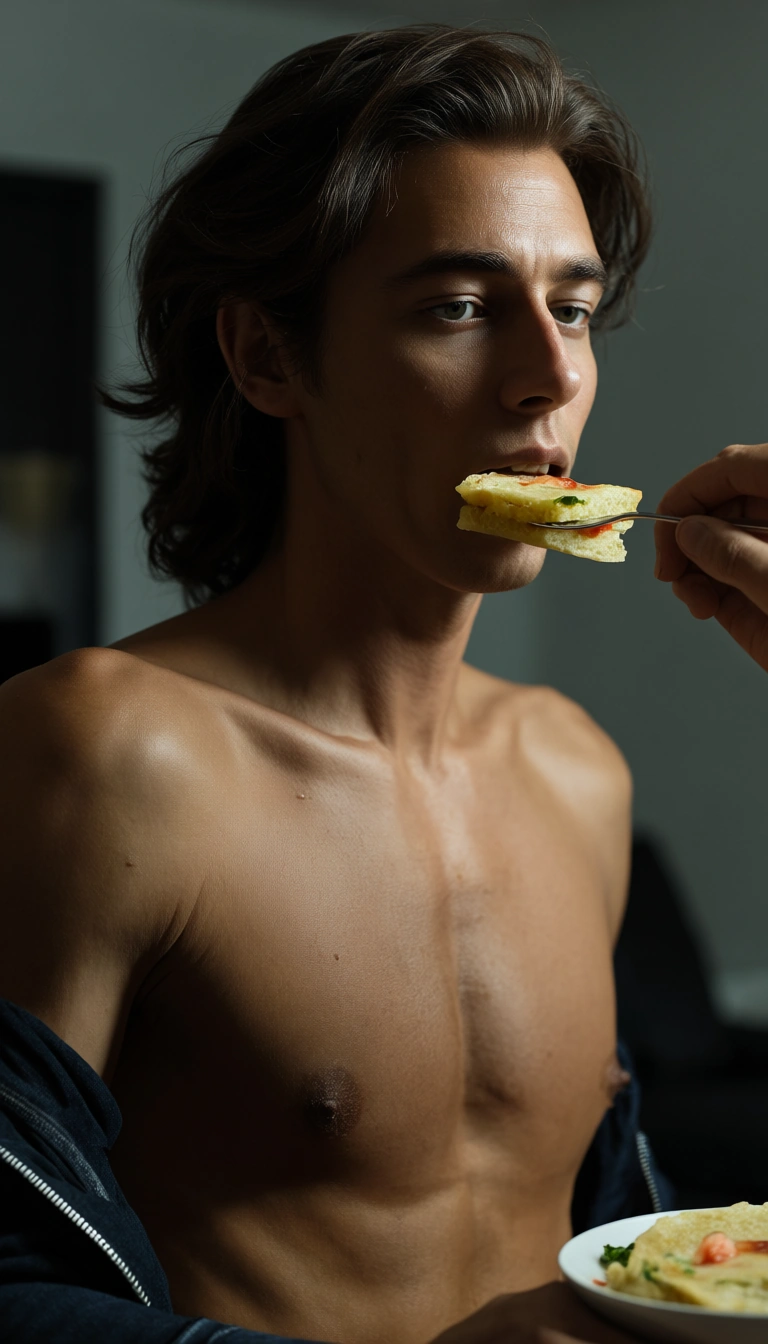 8k, sharp focus, detailed skin, 2boys, food, undressing, RAW photo_(object)