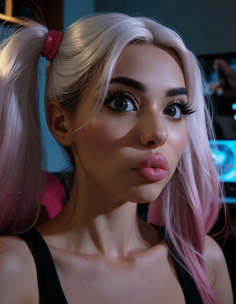 Quantum TimeBabe Portal: Etheric Hacker" + exaggerated deepthroat blowjob, twintailed emobabe, 30yo dreambabe, cumslut, colossal oversized tits, big lips, closed mouth, very large photorealistic eyes, gothic timepunk, quantumpunk, sexy movie scene, cinematic trailer, (exaggerated deepthroat)+, deep blowjob++, cute sweet facial profile, score_9, score_8, amateur photo, phone snapshot, realistic skin texture, skin blemishes, soft indoor lighting, score_9, score_8, cinematic film still, anamorphic, film grain, dramatic lighting, shallow depth of field