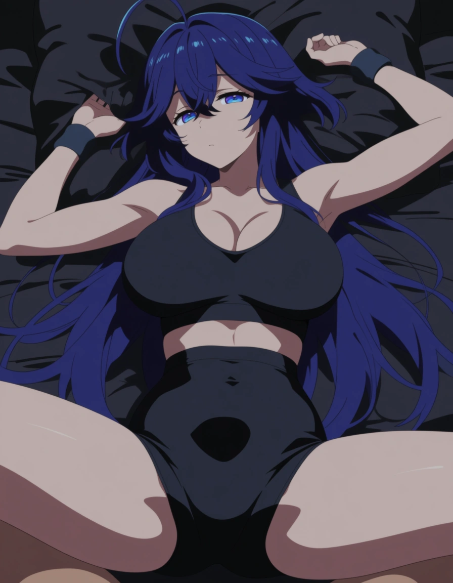 ultra detailed, fitness model, missionary, hourglass figure, eroge aesthetic, (anime style:1.3), 2d, anime screencap, cel shading, flat color
