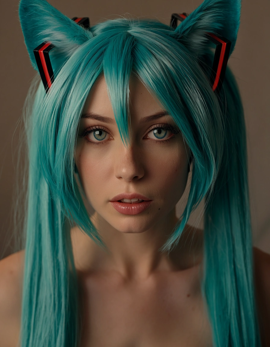 @hatsune_miku, cat_ears #doggystyle animated, score_9, score_8, candid photo, realistic skin texture, visible skin pores, film grain, depth of field