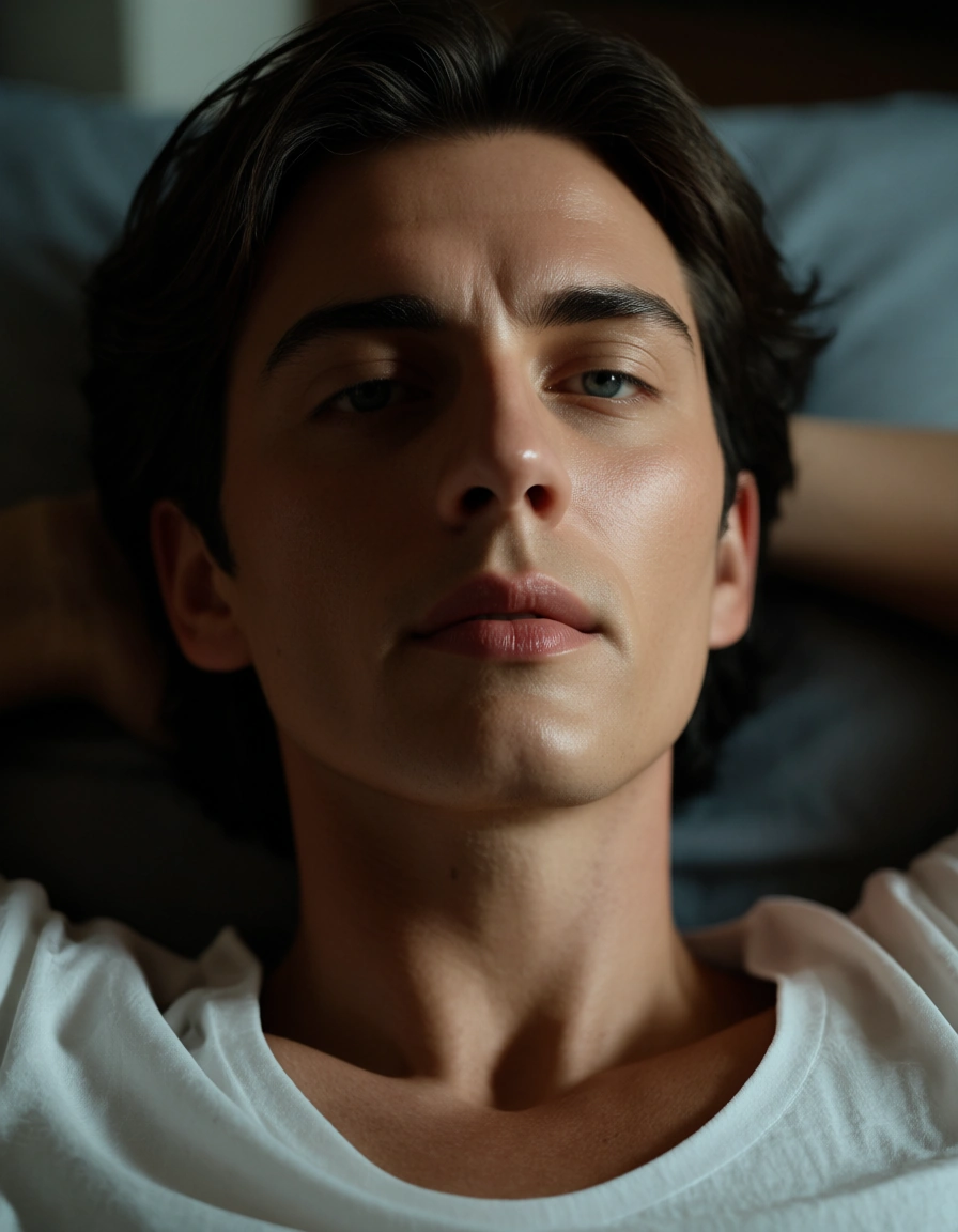 professional photo, high detail, 1boy, white shirt, missionary, lifelike render, score_9, score_8, candid photo, realistic skin texture, visible skin pores, film grain, depth of field