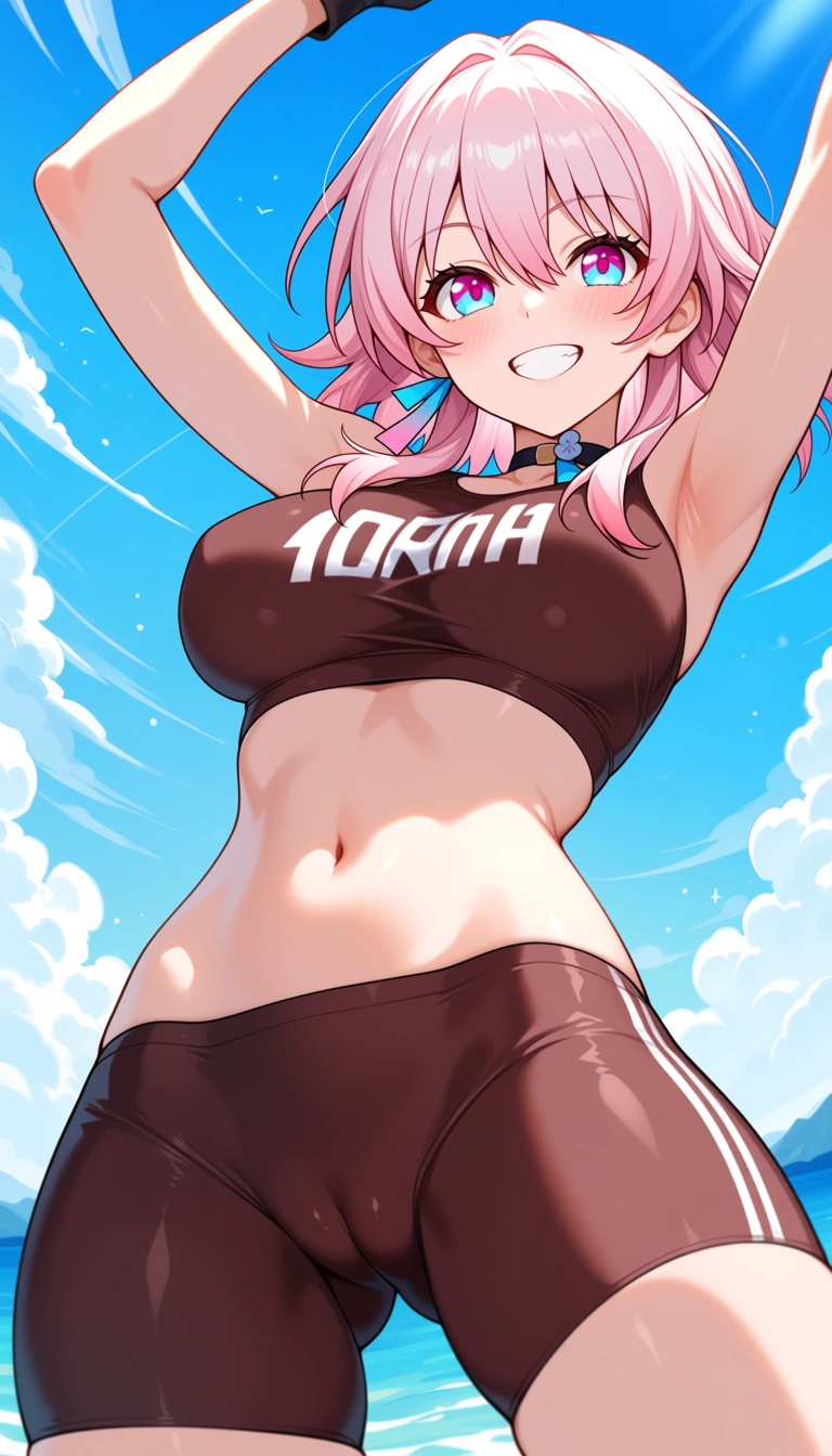 masterpiece, March  7th , from Honkai starrail,  basic  Outfit, natural medium Non-weight bowls conical breasts, cameltoe, energized Smile, Smile, Scale: 0.1 for hentai_studio_quality,,, hentai_studio_quality, hentai_studio_quality, hentai_studio_quality, hentai_studio_quality, hentai_studio_quality, hentai_studio_quality, hentai_studio_quality