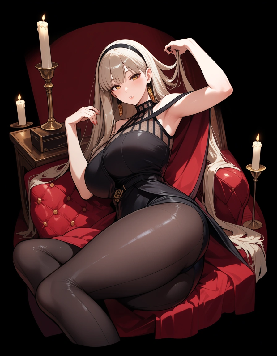 hentai_studio_quality, (hot busty beauty girl), 18yo supermodel yor forger long stylish hair, beauty face, huge breasts, laying seductive, jewelry, romantic gaze, dynamic pose, candlelights on the background, mysterious environment