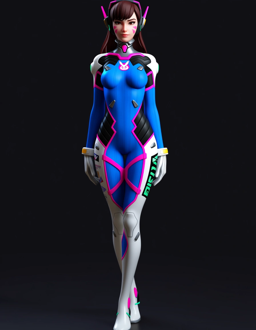 d.va from overwatch, sex_from_behind, score_9, score_8, 3d render, octane render, subsurface scattering, ray tracing, smooth shading