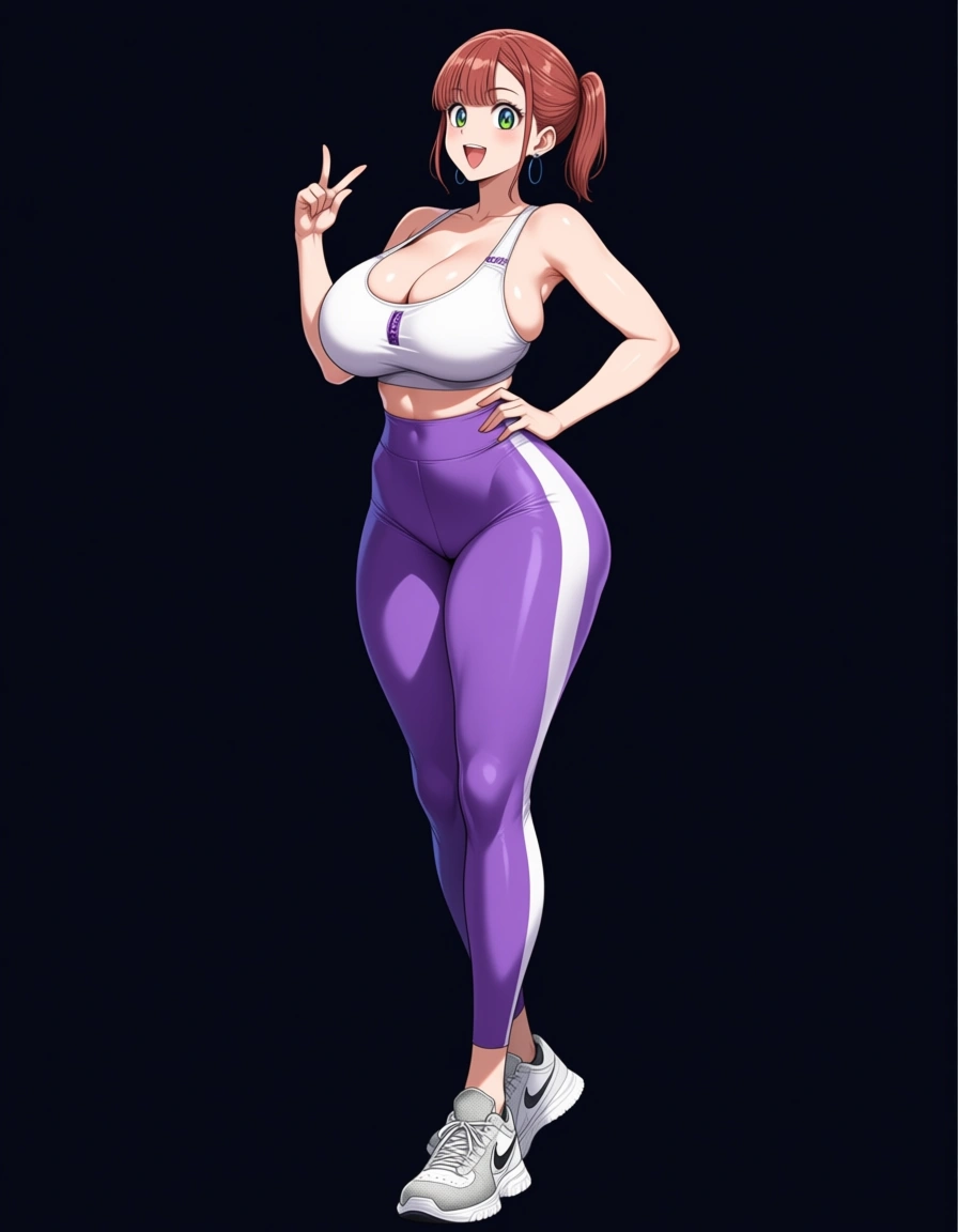 bulma com a bunda super grande de calças leggings E tenis nike muito sexy e gostoza, hentai_studio_quality