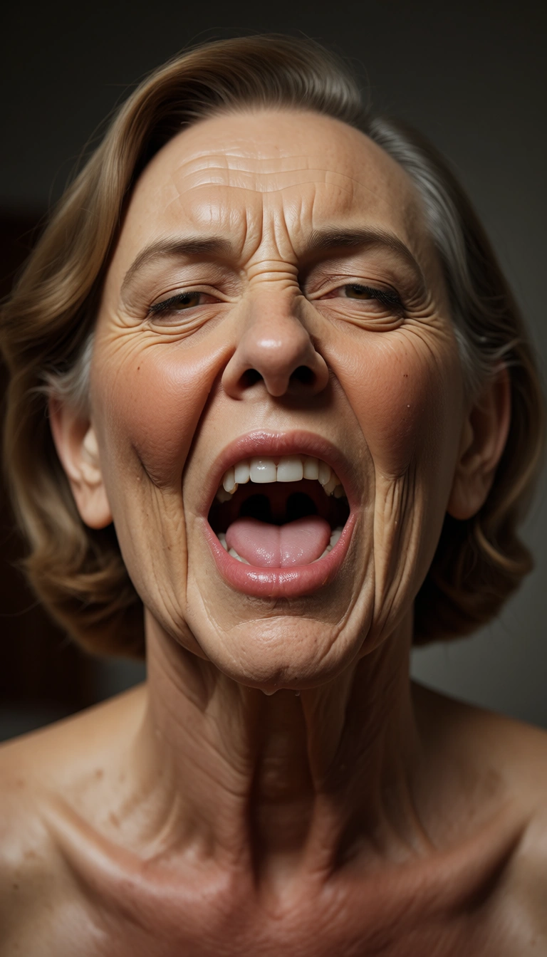 50yr old granny being deepthroated