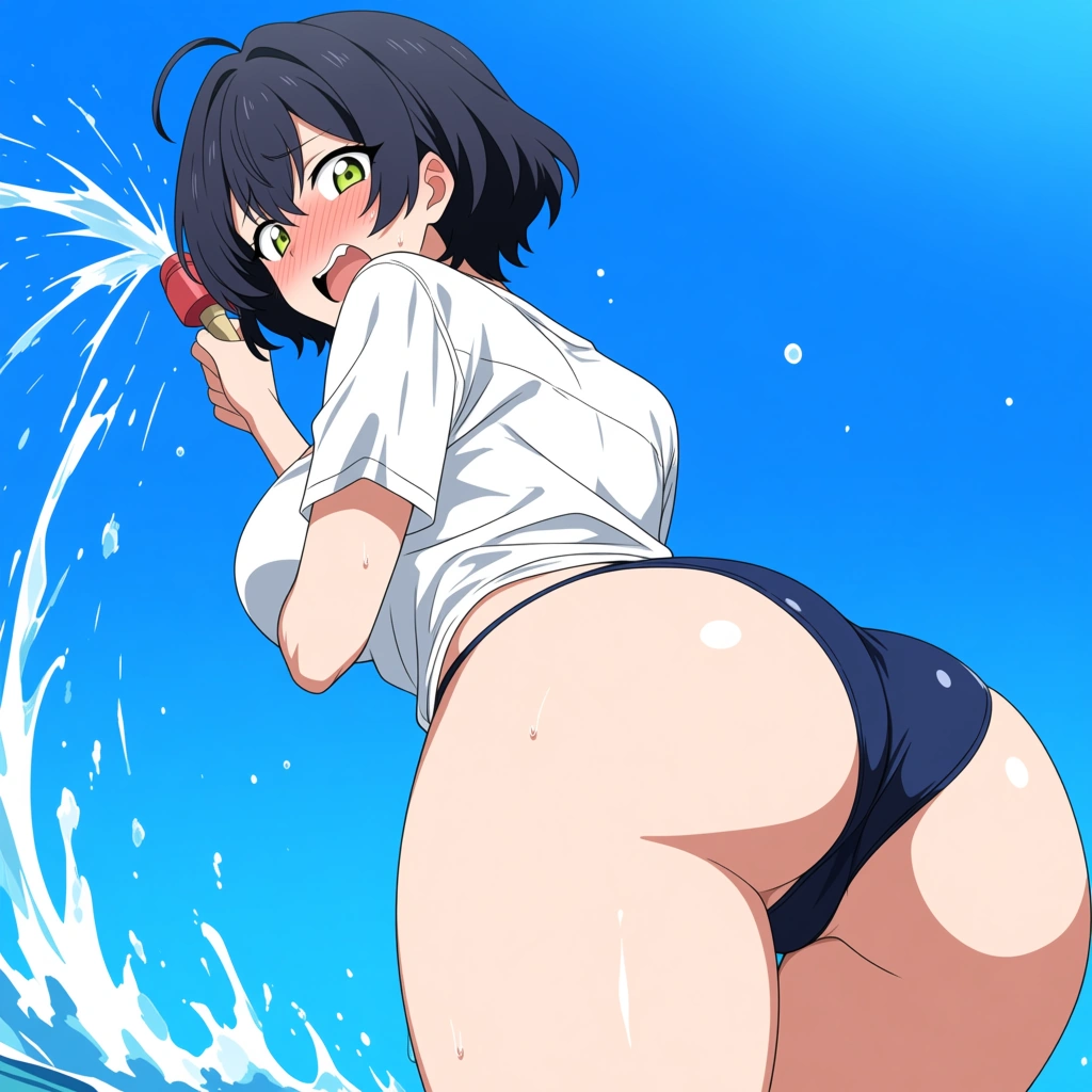 enf, squirting, embarrassed, standing, water, ass , 20 years old, sexy