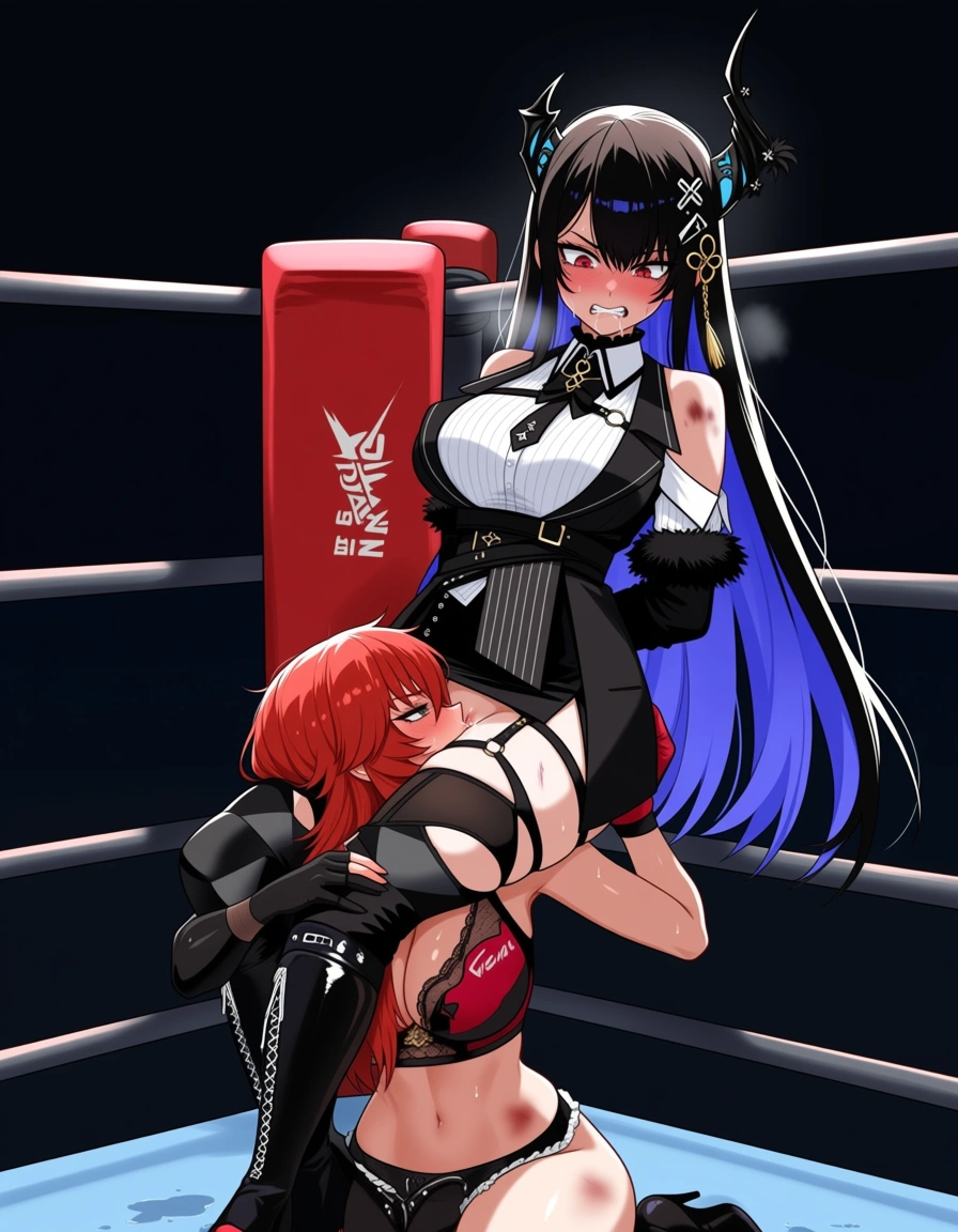 @nerissa_ravencroft , zentreya_(vtuber) , 2girls yuri sex , wrestling_ring, orgasm pussy_juice, defeated,, bruises, cunnilingus, squirting, hentai_studio_quality, hentai_studio_quality, hentai_studio_quality, hentai_studio_quality, hentai_studio_quality
