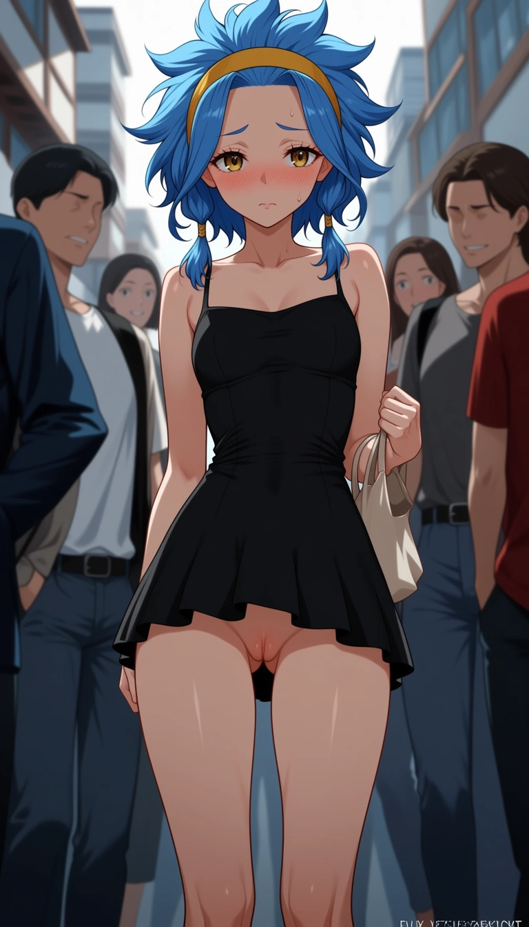 levy mcgarden, exhibitionism, public, shame, short dress, pussy, bullying, hentai_studio_quality