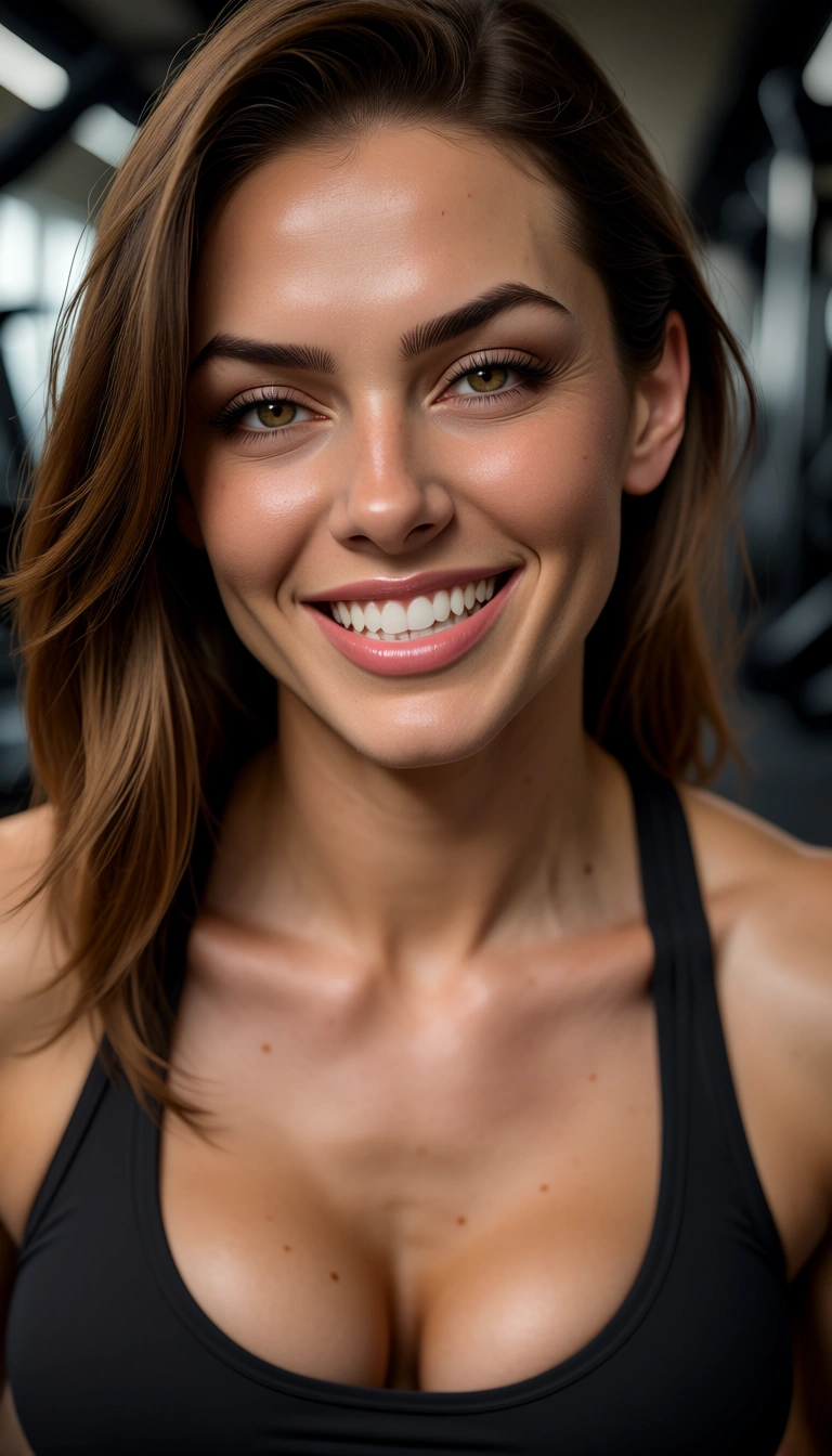 best quality, hyperrealistic, fitness model, reverse cowgirl, lips, teasing grin, dslr quality