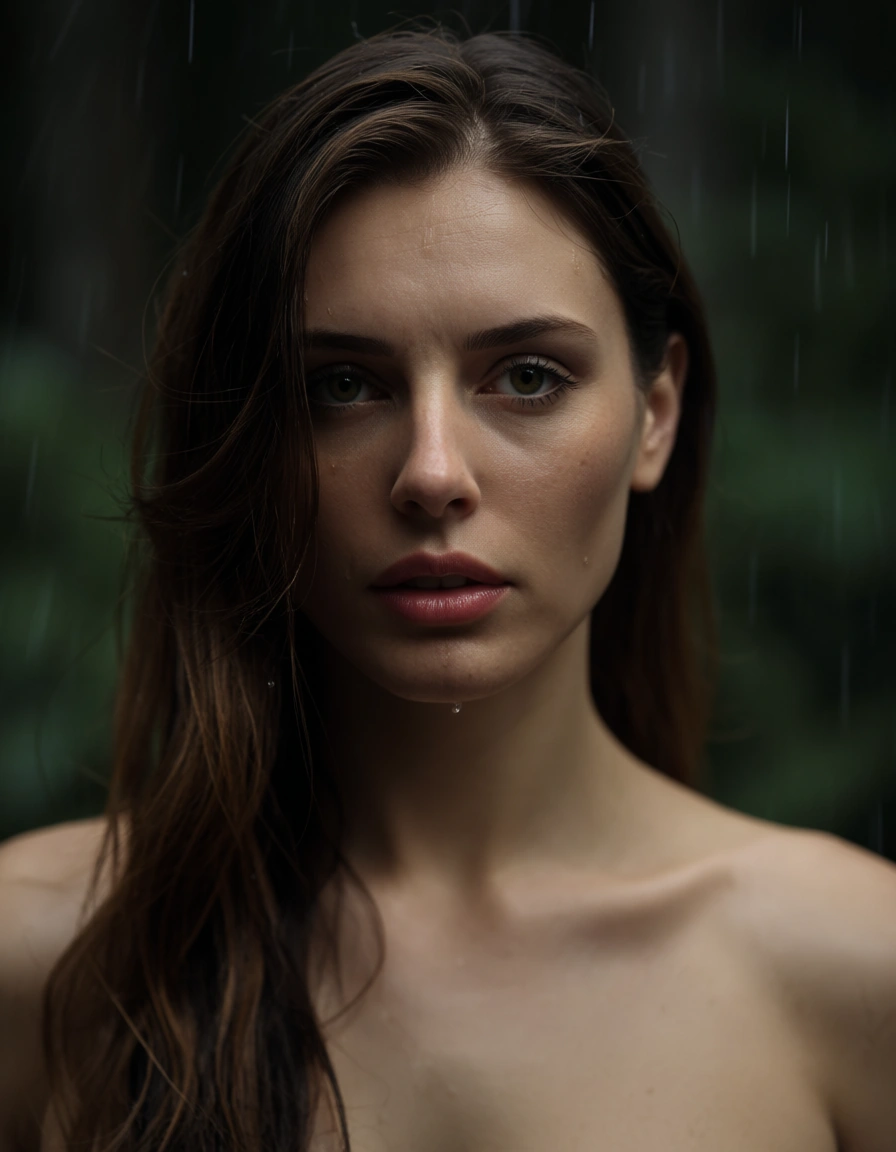 women gets caught in rain clothing is now see thru, score_9, score_8, candid photo, realistic skin texture, visible skin pores, film grain, depth of field