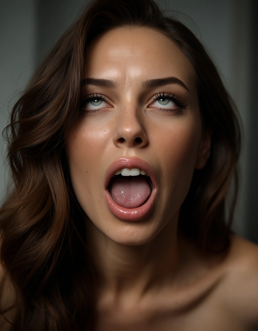 female solo orgasm ahegao, score_9, score_8, candid photo, realistic skin texture, visible skin pores, film grain, depth of field
