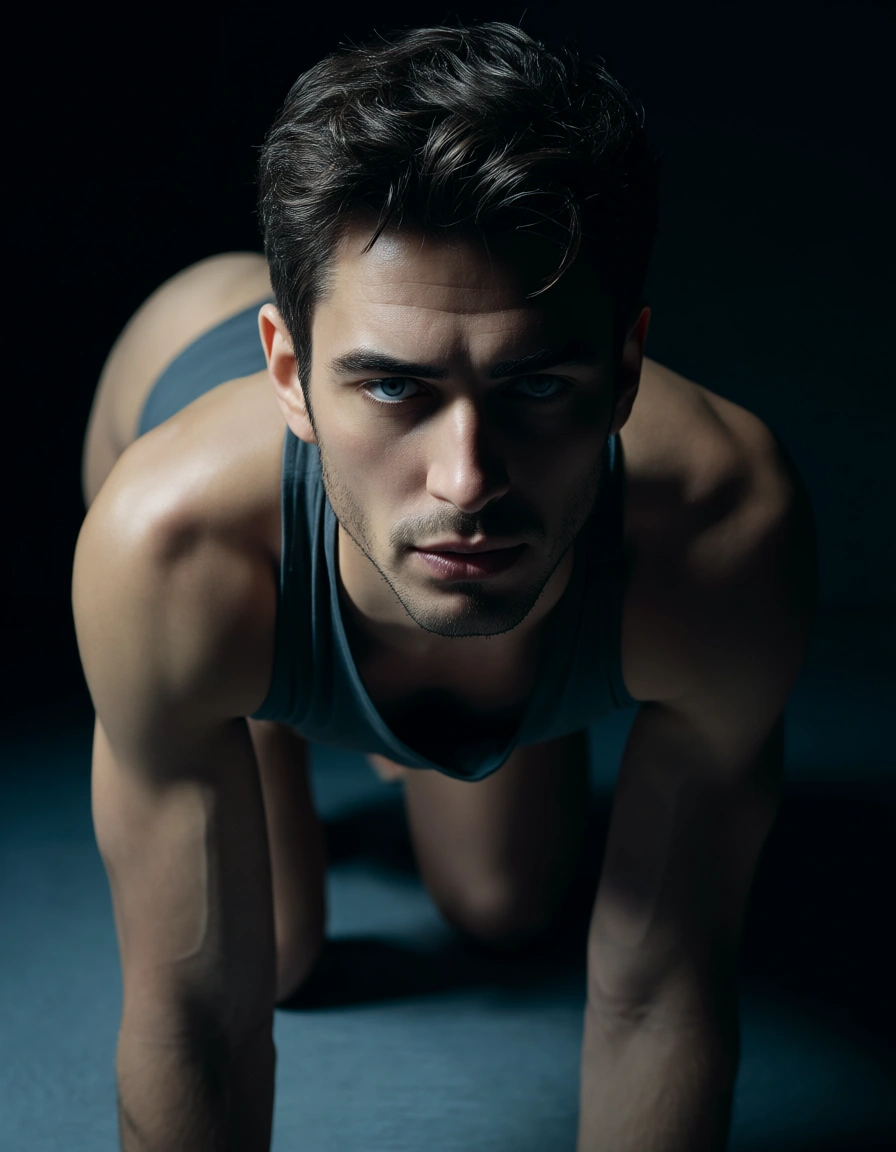 studio quality, sharp focus, 2boys, shirt, on all fours, dramatic lighting, film photography, score_9, score_8, candid photo, realistic skin texture, visible skin pores, film grain, depth of field