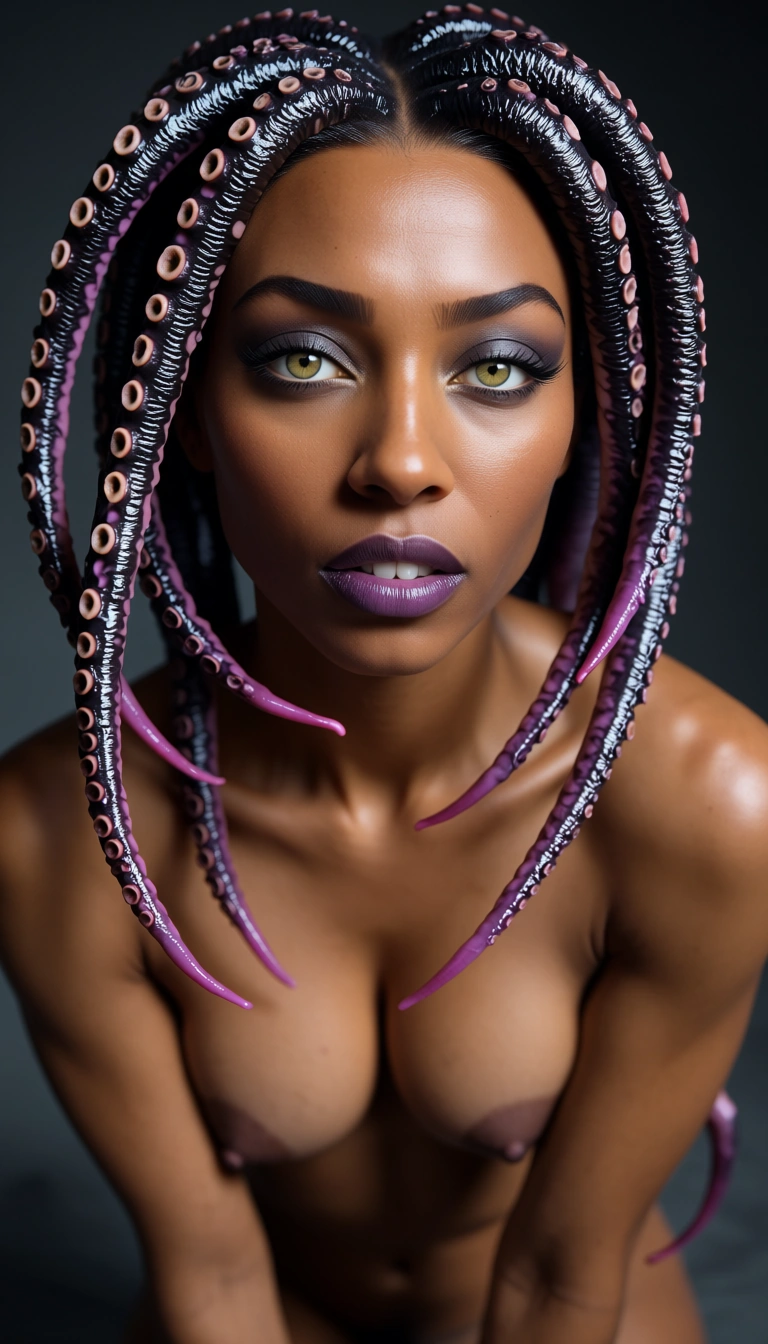 ebony nude tentacles tentacle_hair