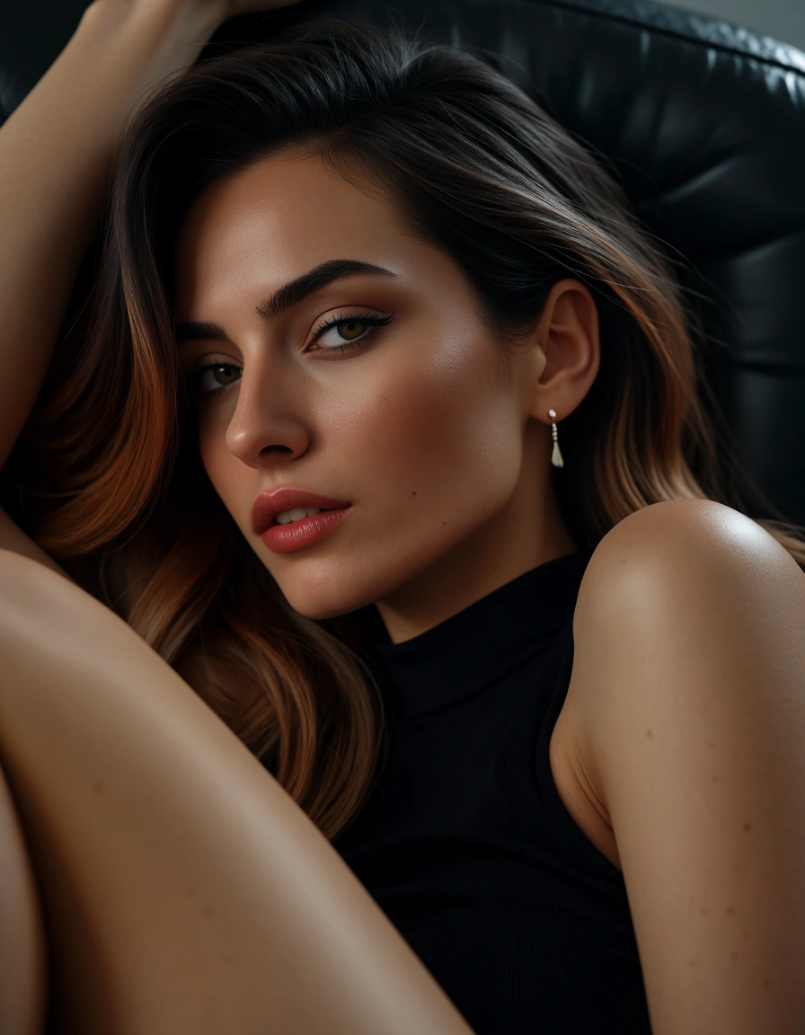 professional photo, high detail, office lady, multicolored hair, sleeveless, missionary, cinematic realism, score_9, score_8, candid photo, realistic skin texture, visible skin pores, film grain, depth of field
