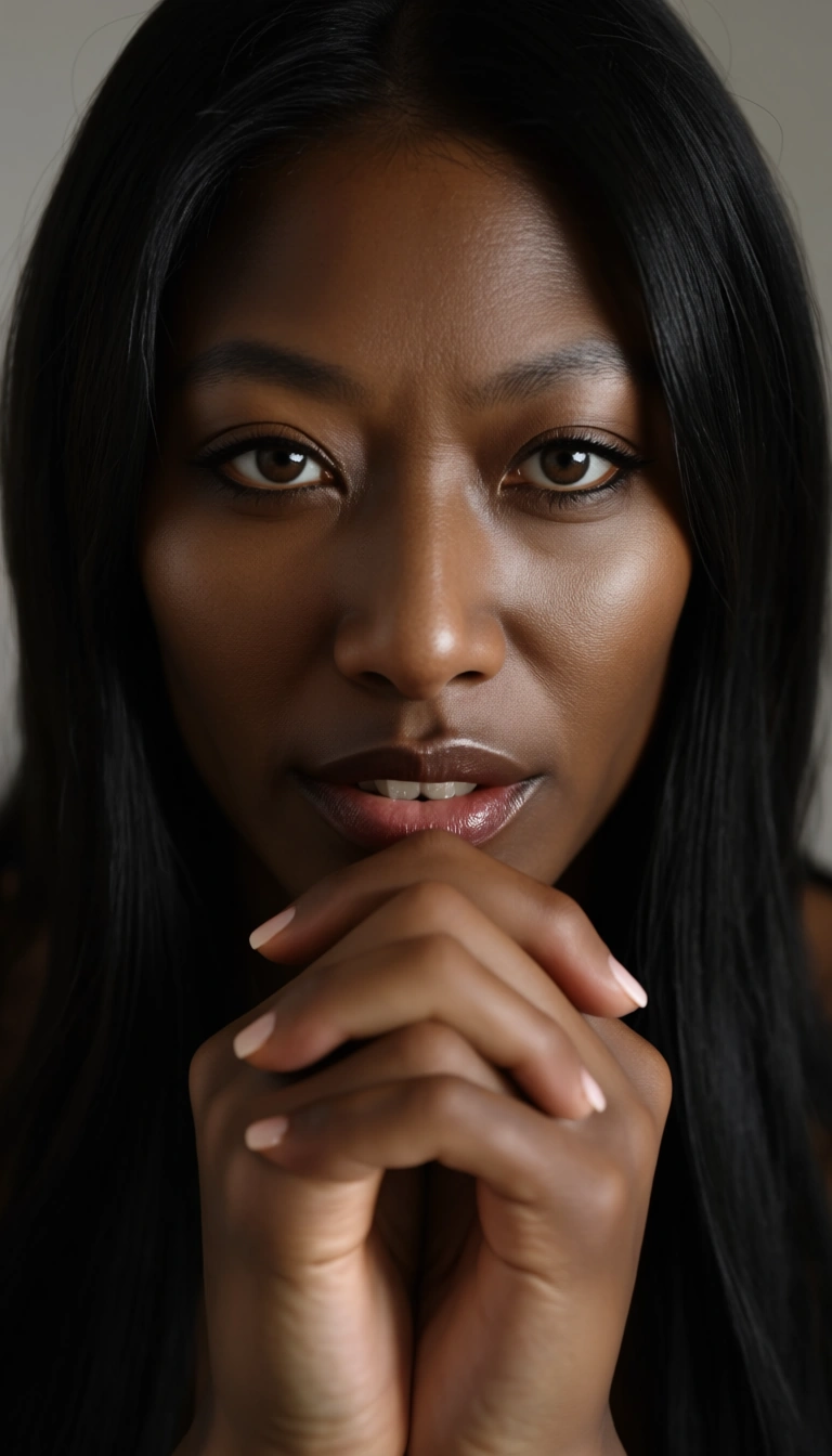 black woman dominating japanese woman in interlocked_fingers test of strength