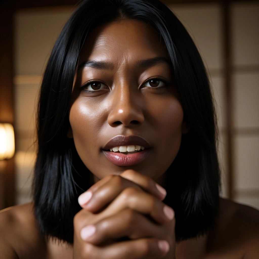 black woman dominating japanese woman while doing interlocked_fingers test of strength